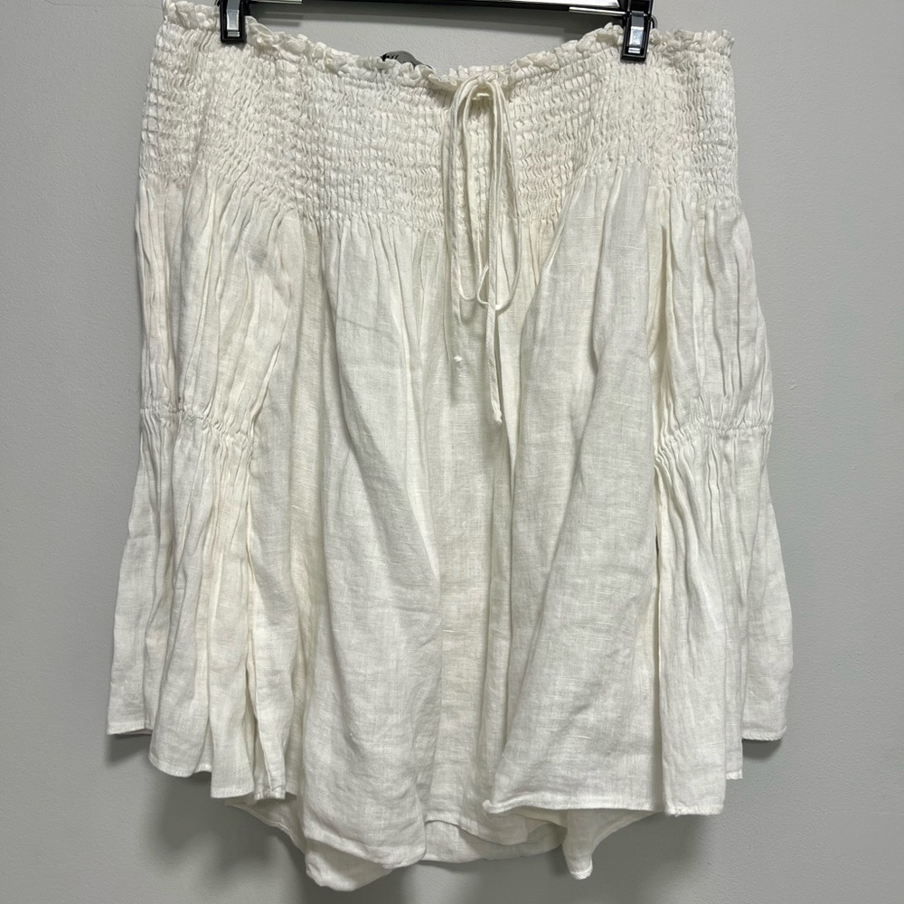 Zara off-the-shoulder linen top